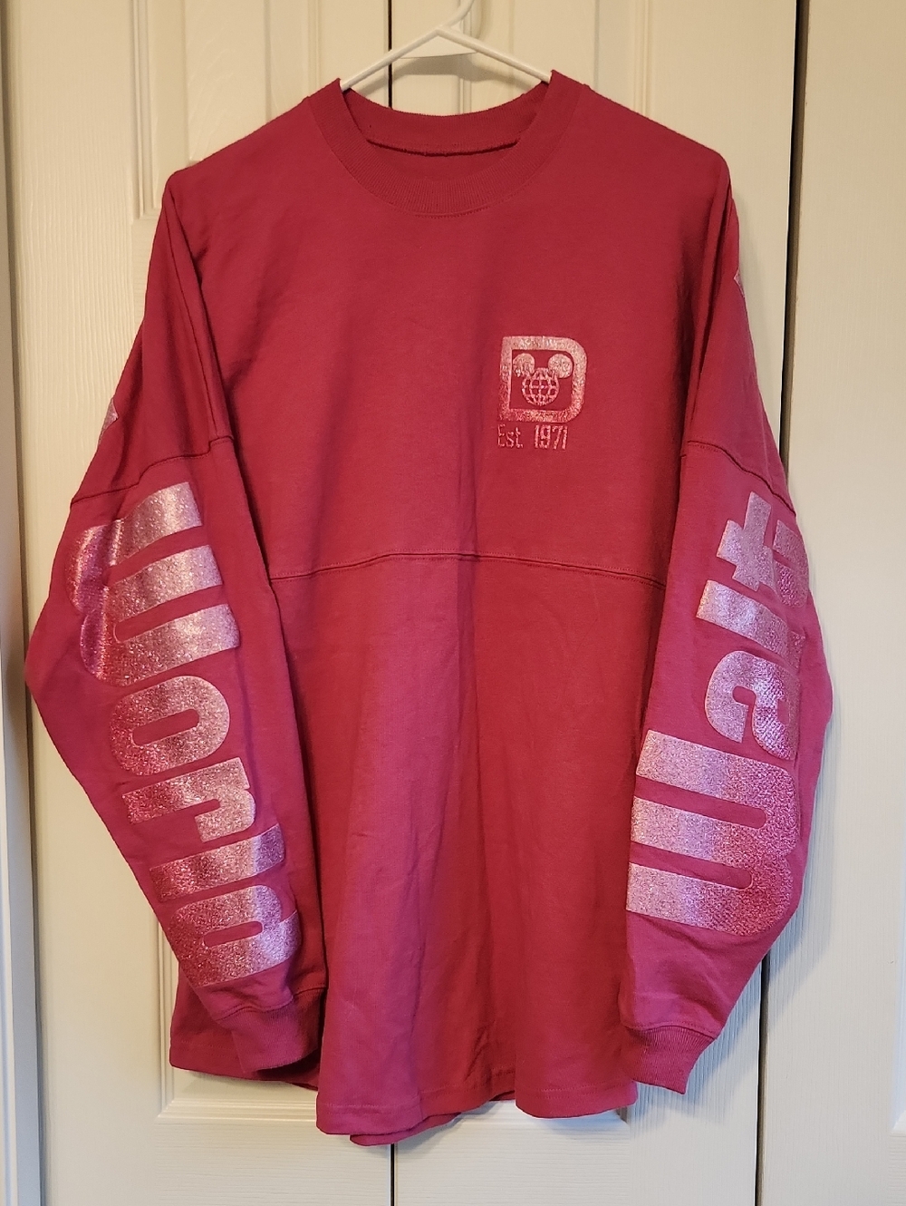 Disney WDW Orchid Pink Glitter Ombre Spirit Jersey SIze S